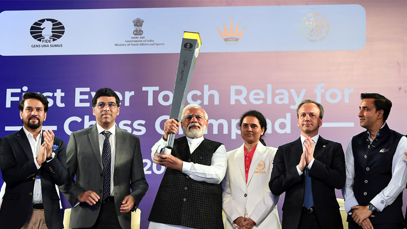The Prime Minister Narendra Modi launched the historic torch relay